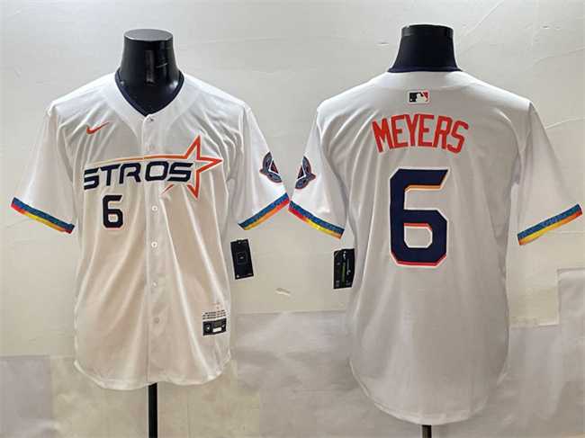 Mens Houston Astros #6 Jake Meyers White 2025 City Connect Limited Stitched Jersey->houston astros->MLB Jersey